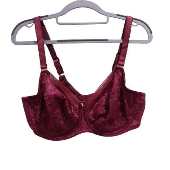 NEW Fantasie Fusion Lace Underwire Side Support Bra Size 36DDD Burgundy FL3091 - Picture 1 of 5